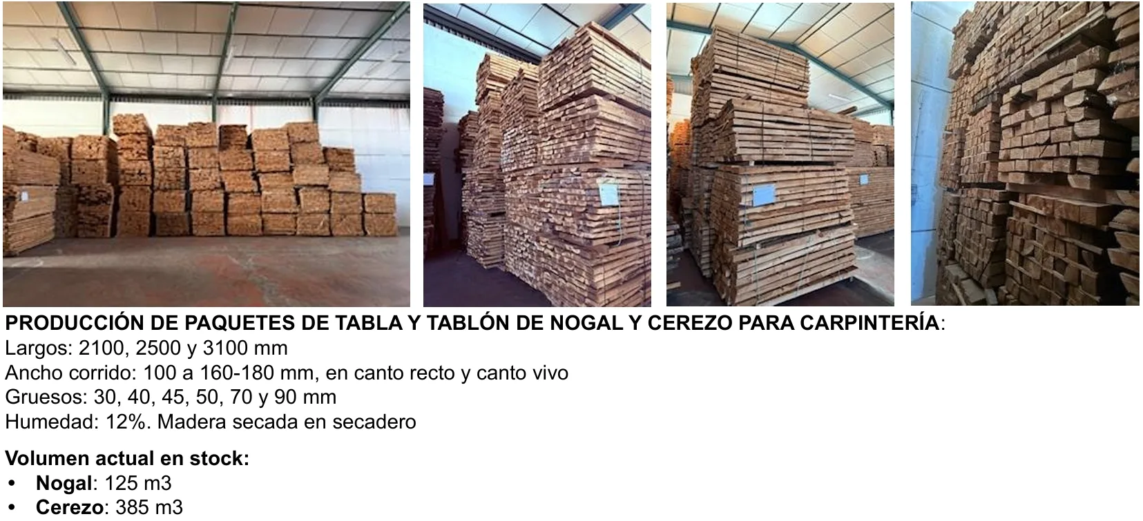 Productos elaborados con la madera de nogal y cerezo 2